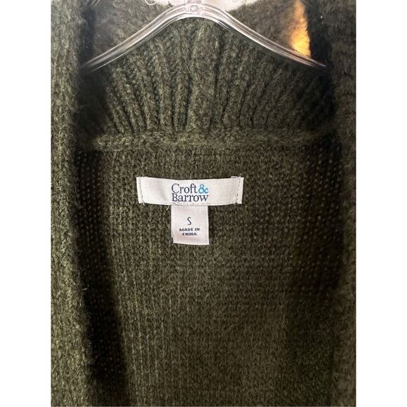 Croft & Barrow Women's Relaxed Fit Open Front Tunic Cardigan Meadow Green Small - Picture 5 of 10